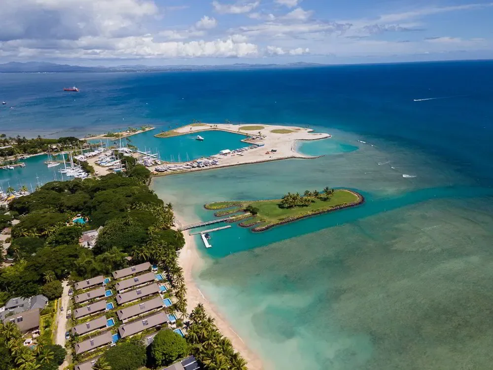 Vuda Marina and surrounding turquoise water